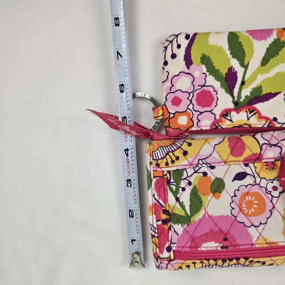 Vera Bradley Euro Wallet Clementine Tri Fold ADDED VB Coin Wallet Inside Pattern - Picture 11 of 11